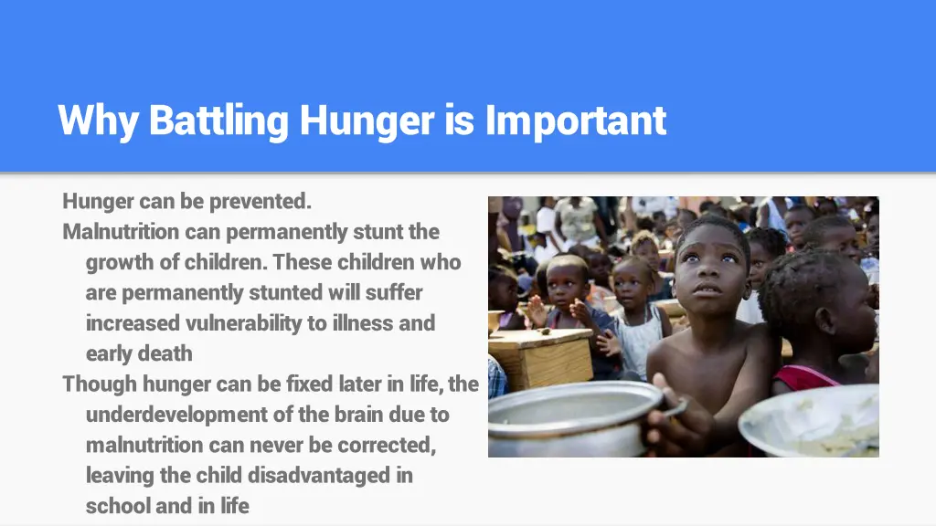 why battling hunger is important