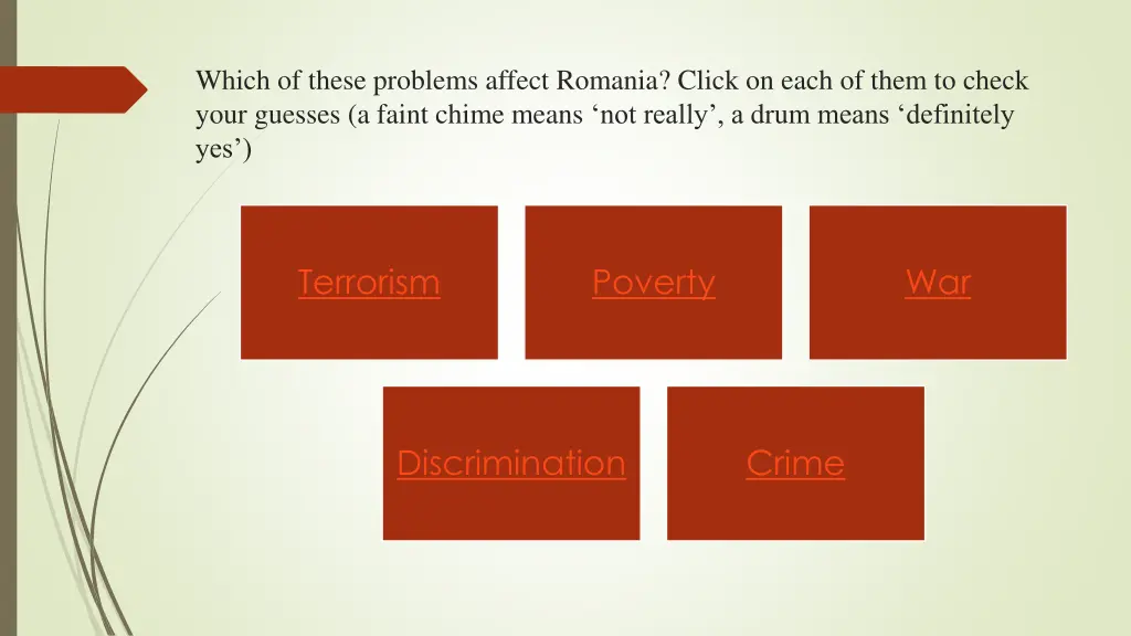 which of these problems affect romania click