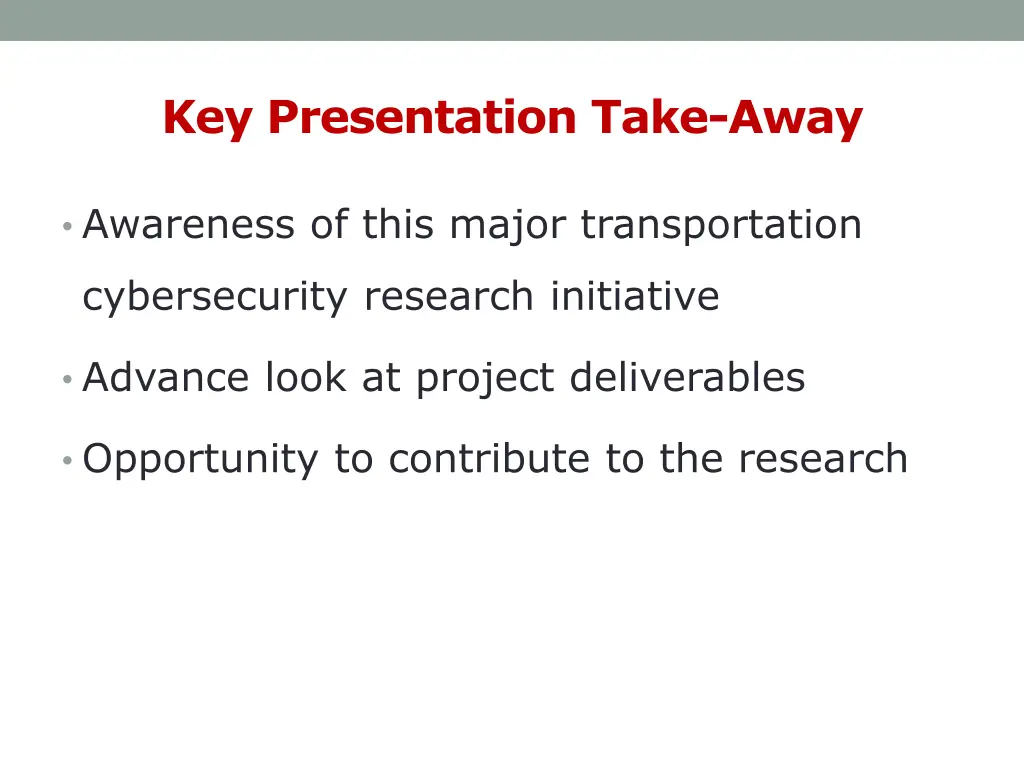 key presentation take away