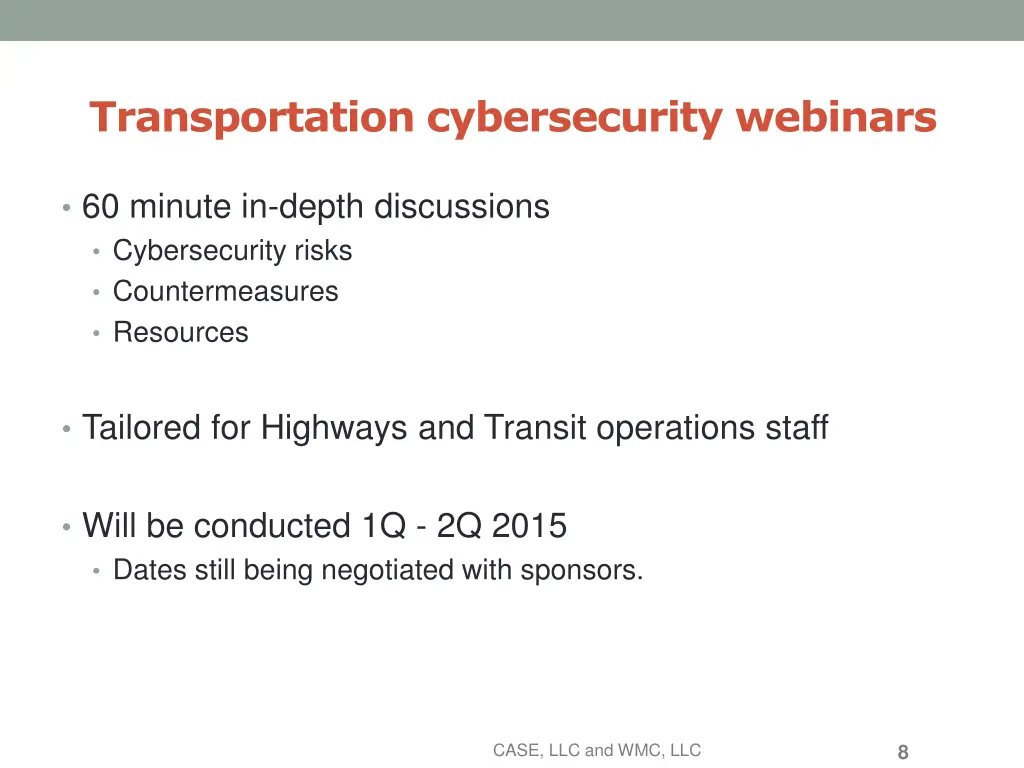 transportation cybersecurity webinars