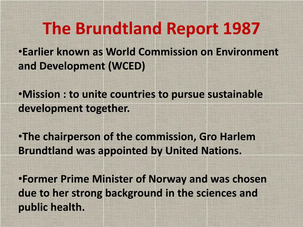 the brundtland report 1987