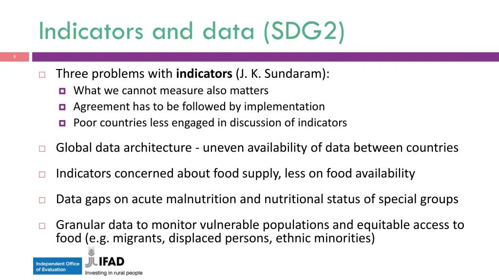 indicators and data sdg2