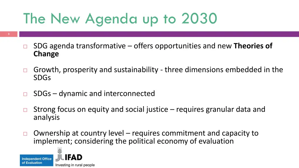 the new agenda up to 2030