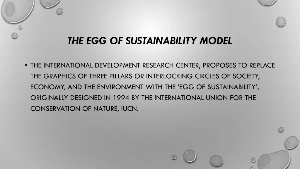 the egg of sustainability model
