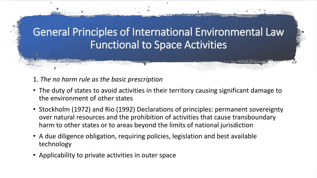 general principles of international environmental