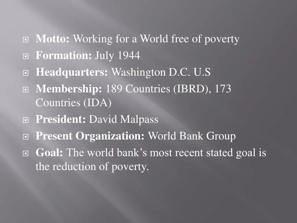 motto working for a world free of poverty