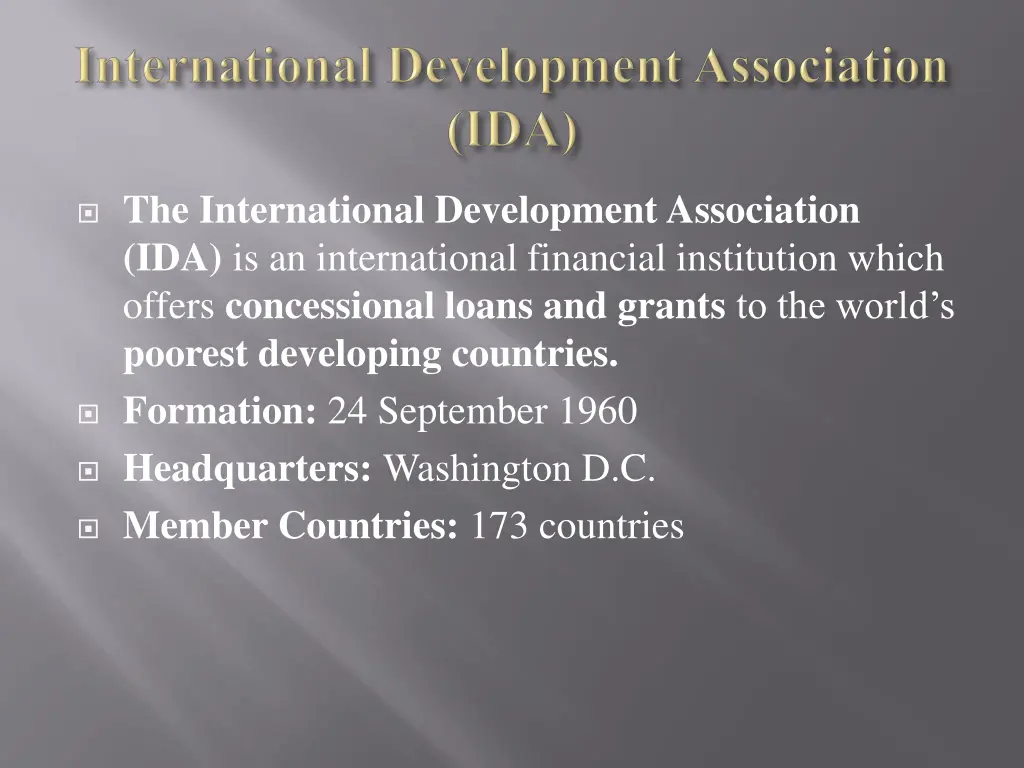 the international development association