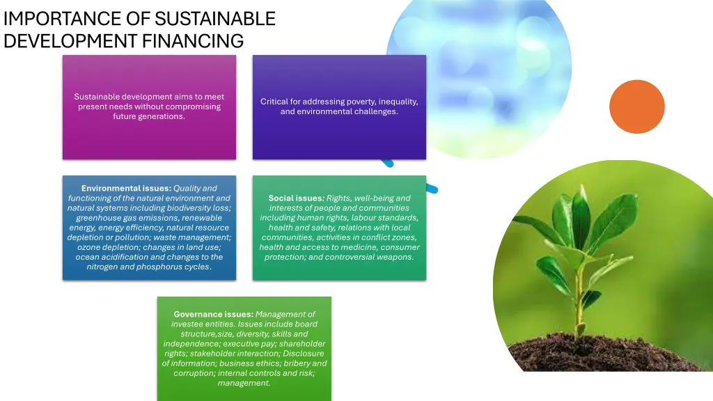 importance of sustainable development financing