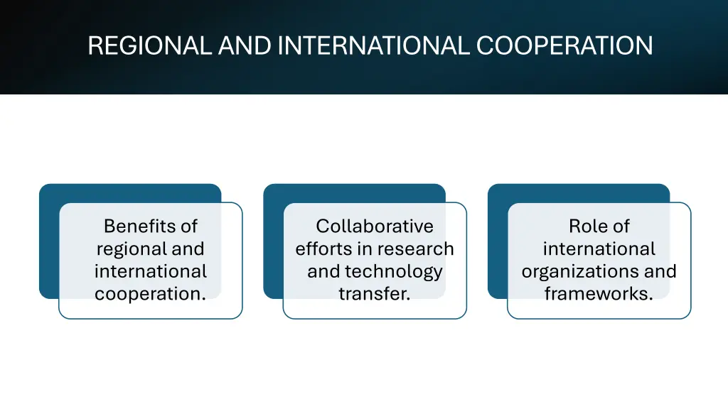regional and international cooperation