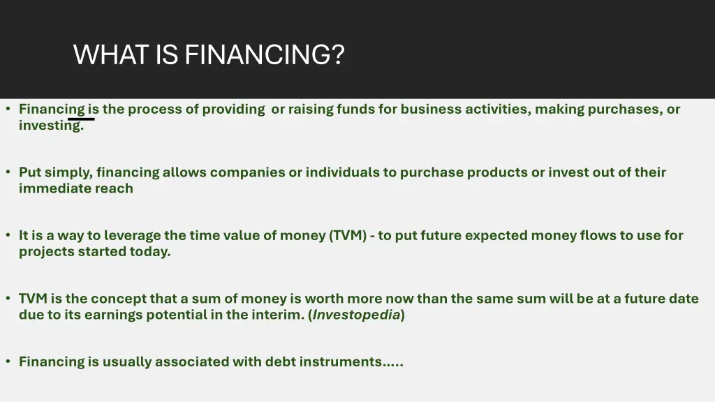 what is financing