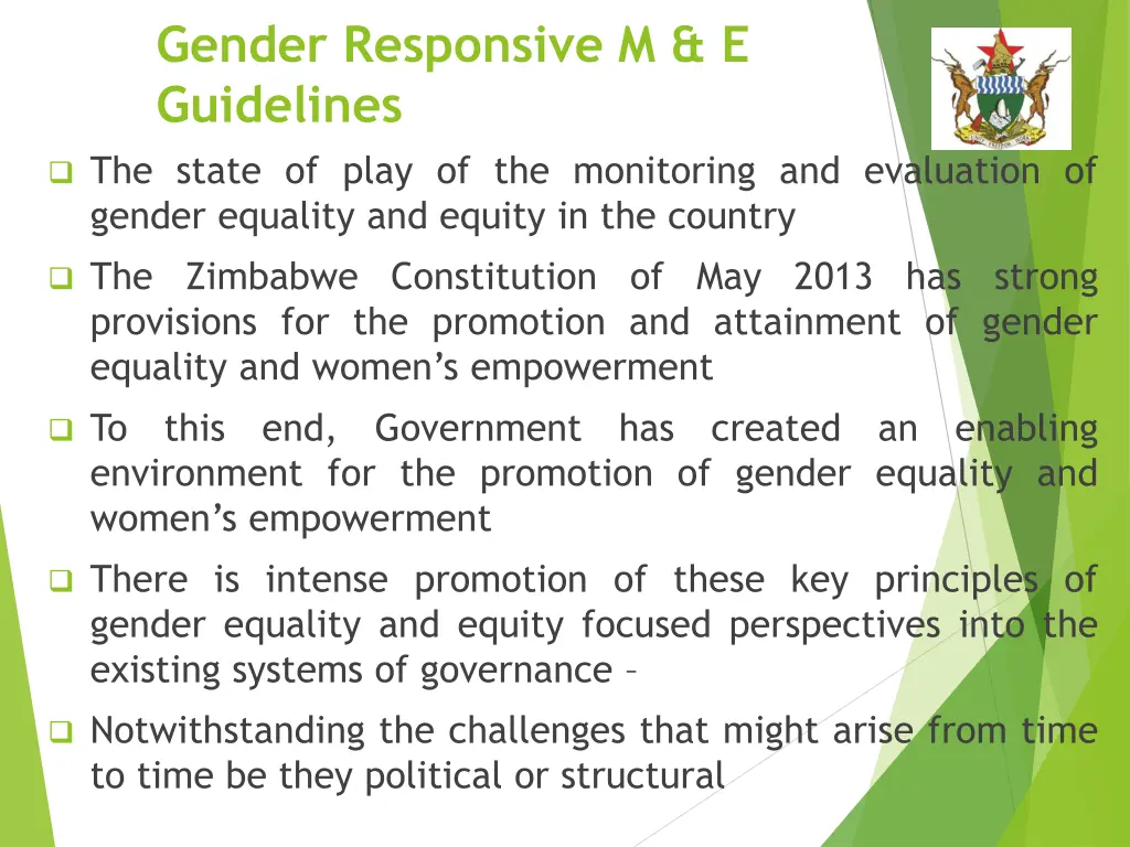 gender responsive m e guidelines the state