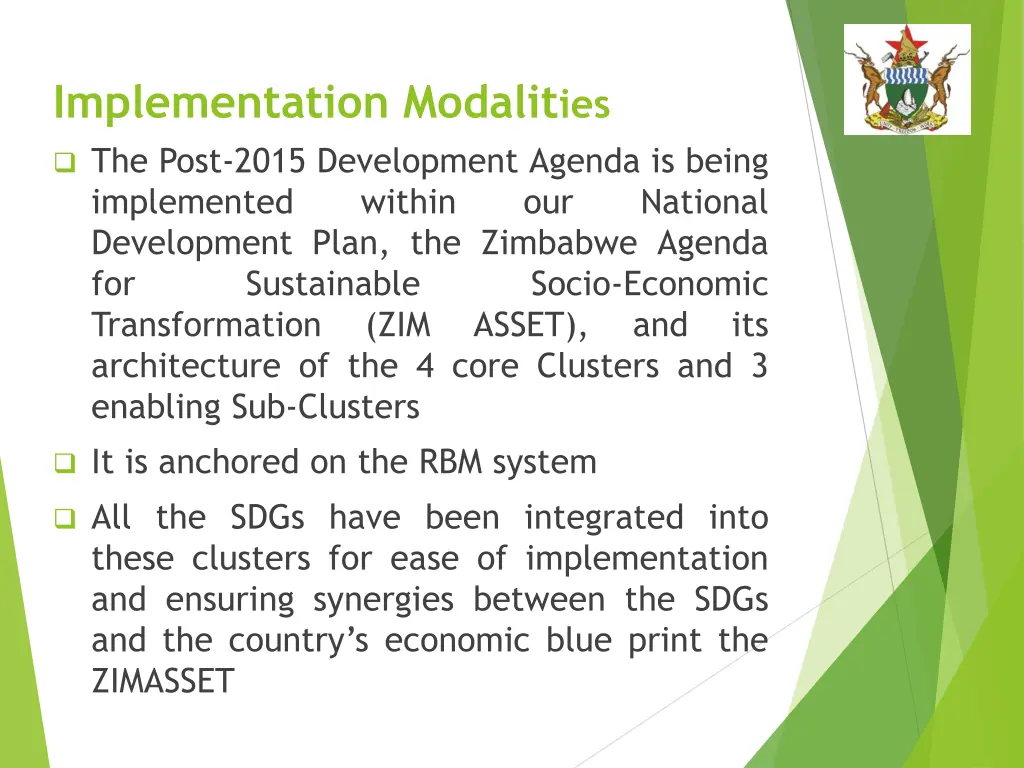 implementation modalit ies the post 2015