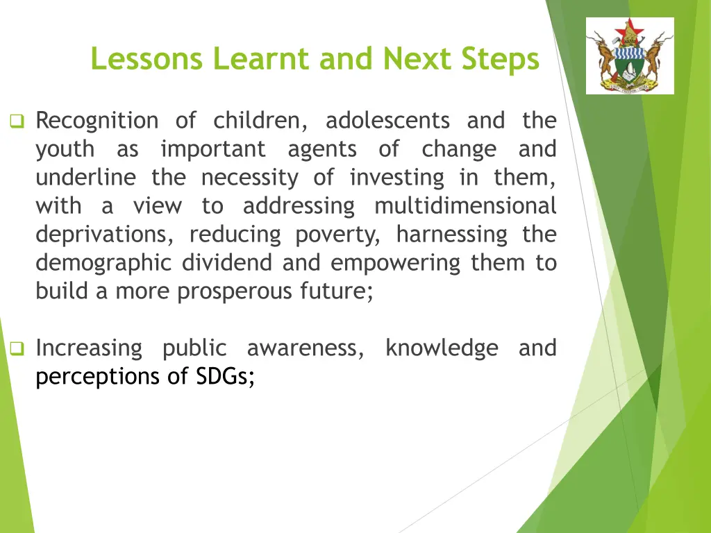 lessons learnt and next steps 2