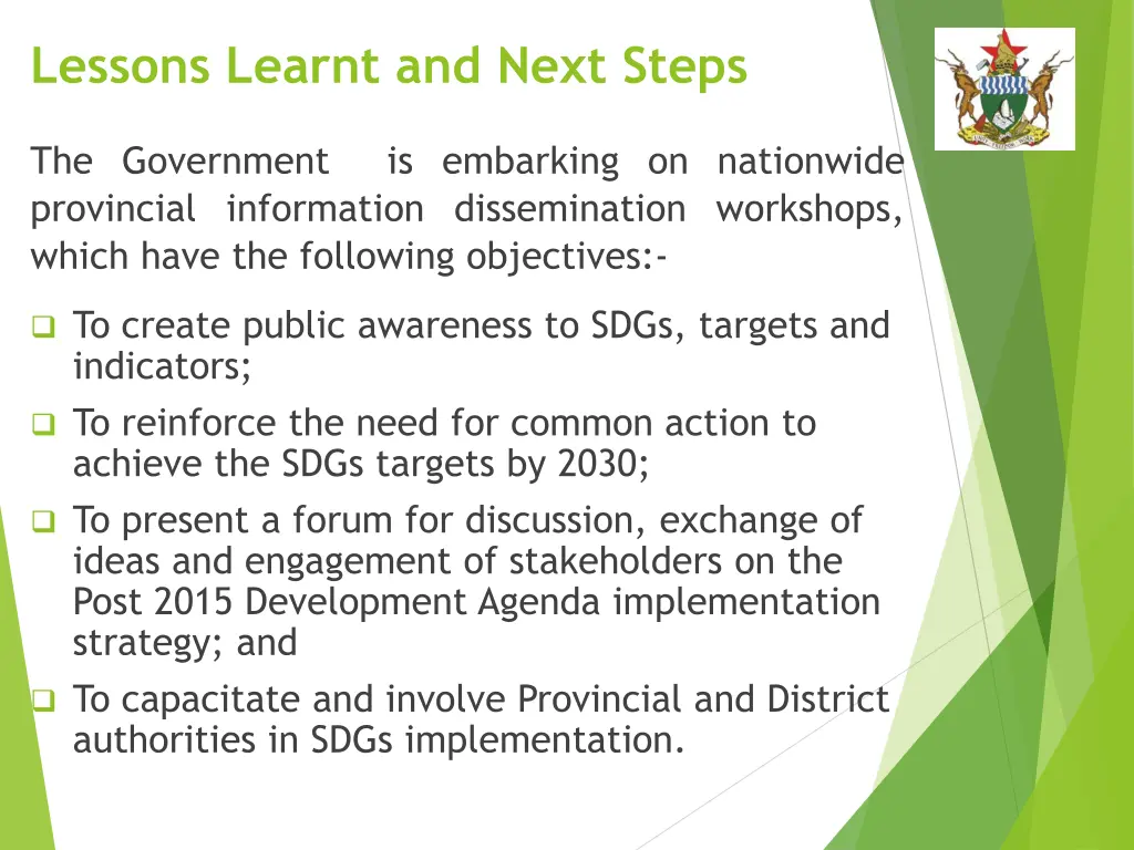 lessons learnt and next steps 3