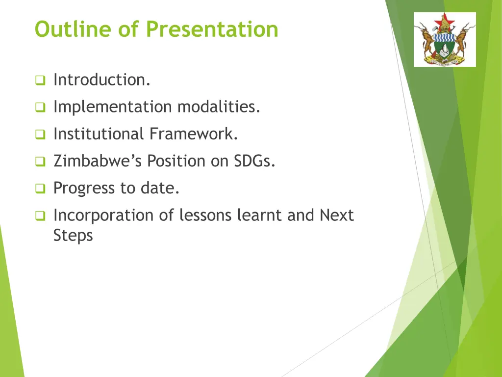 outline of presentation