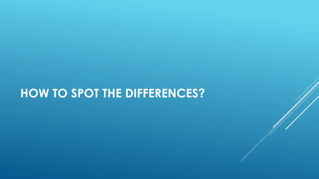 how to spot the differences
