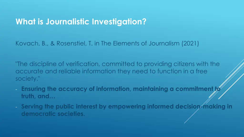 what is journalistic investigation