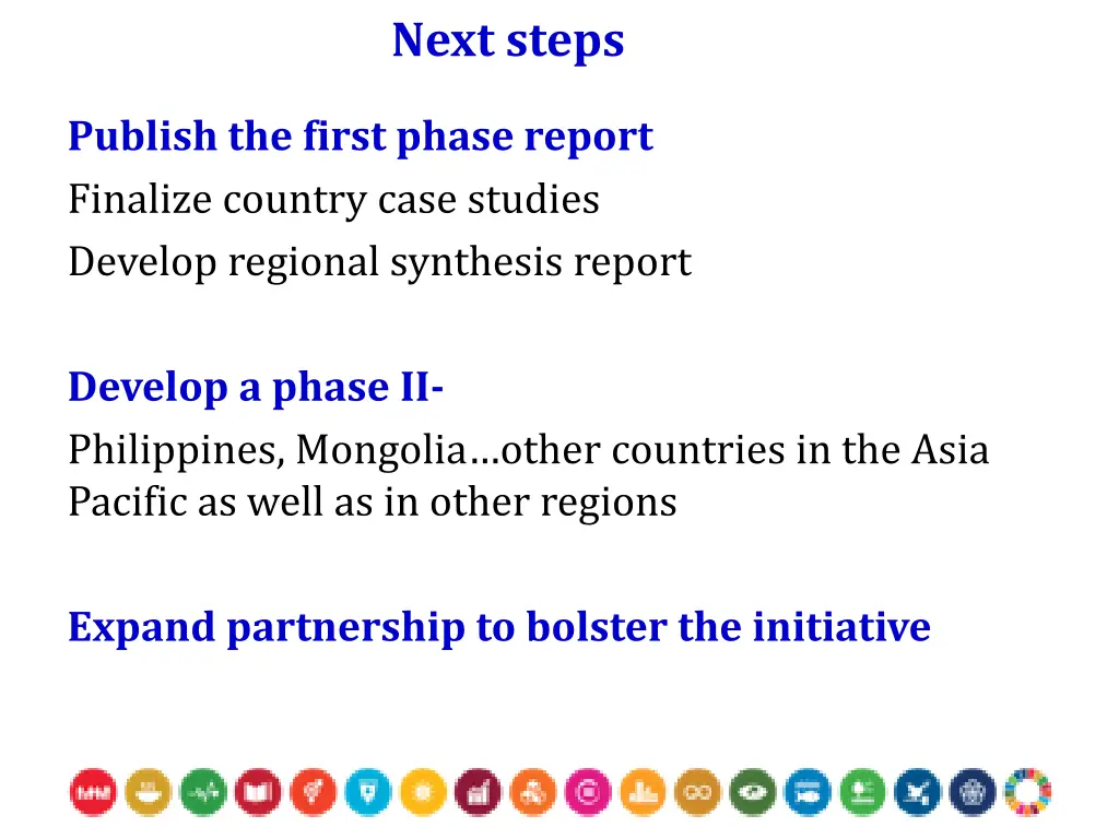 next steps