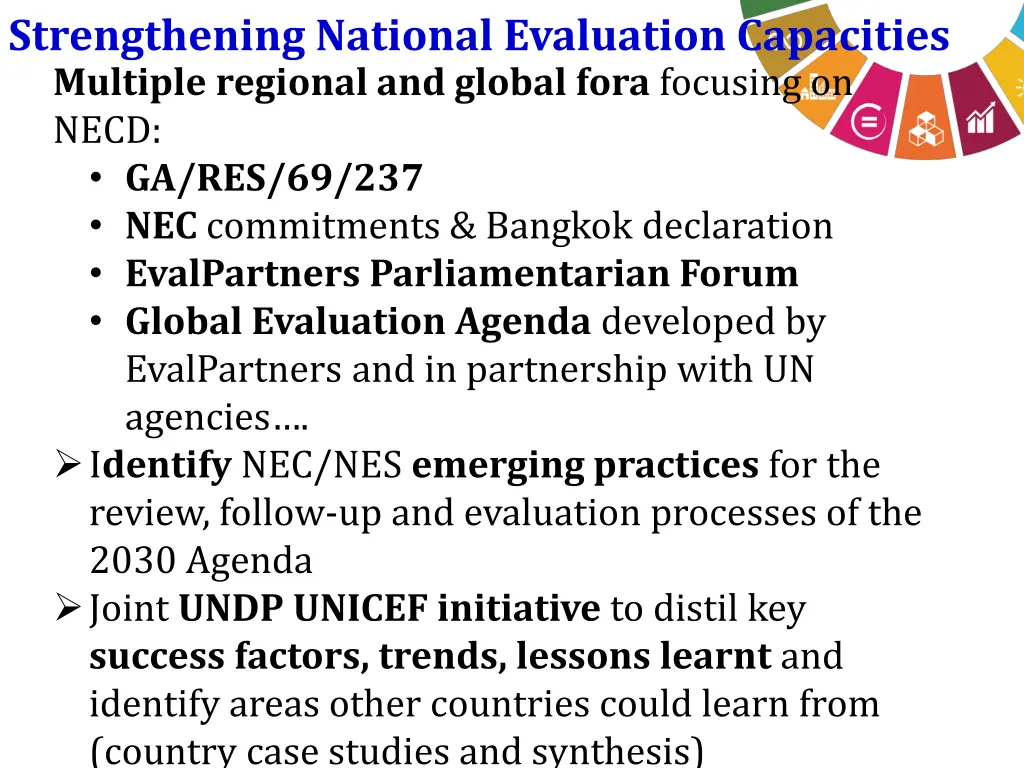 strengthening national evaluation capacities
