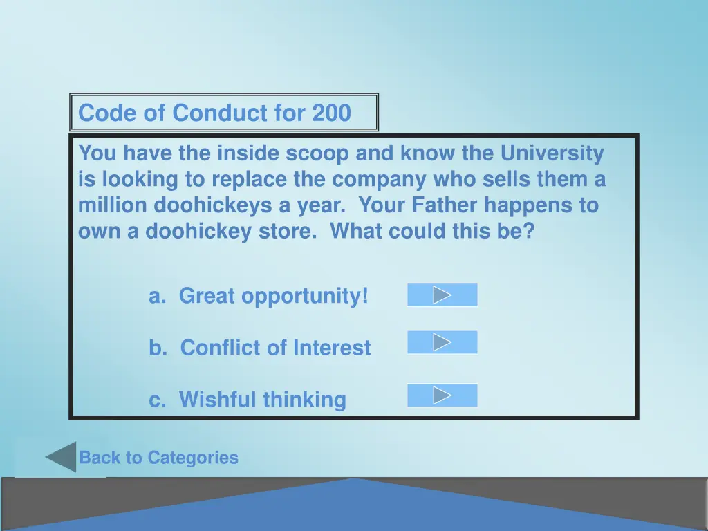 code of conduct for 200