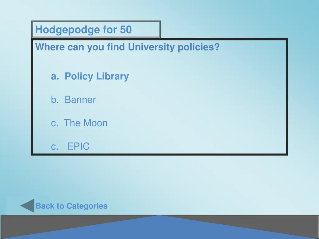 hodgepodge for 50 1