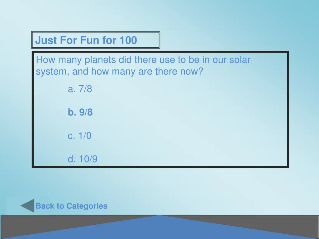 just for fun for 100 1