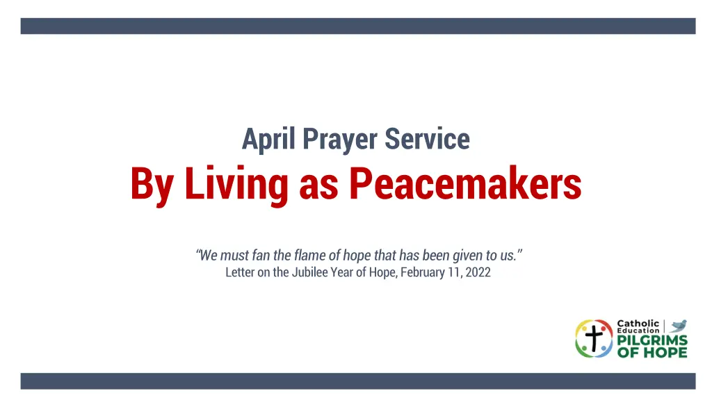 april prayer service by living as peacemakers