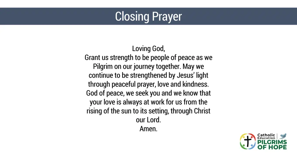 closing prayer