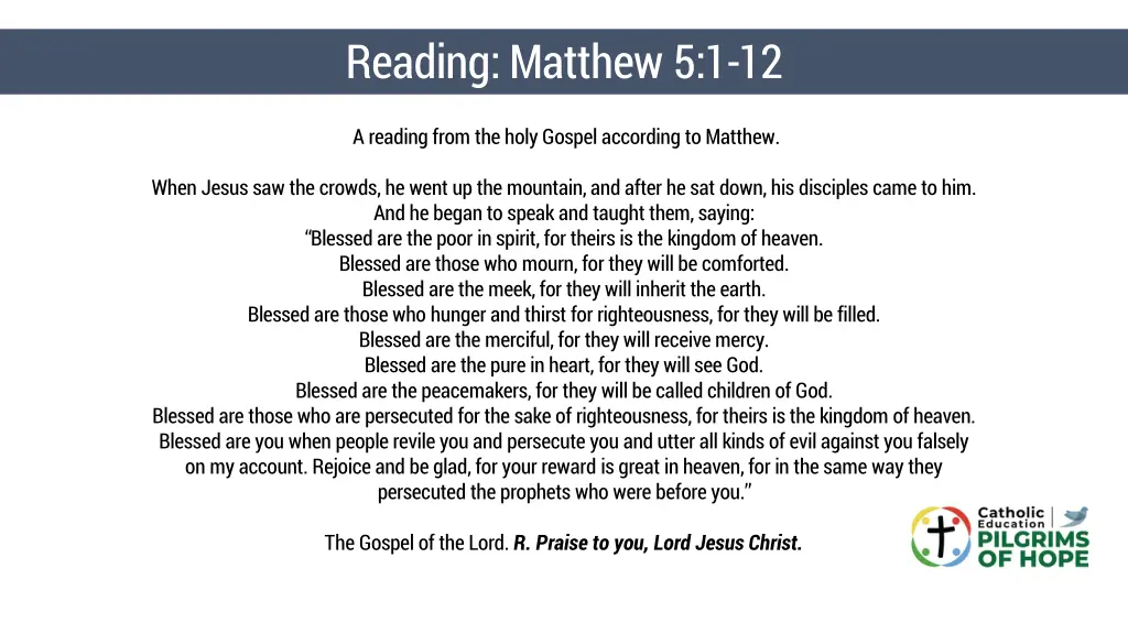 reading matthew 5 1 12