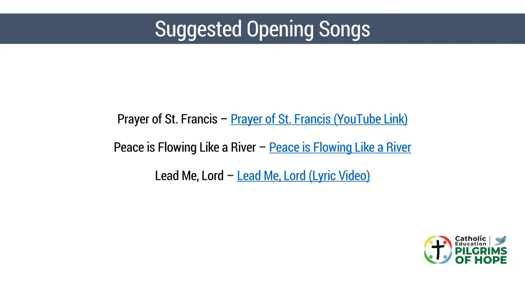 suggested opening songs