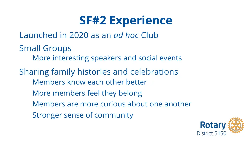 sf 2 experience