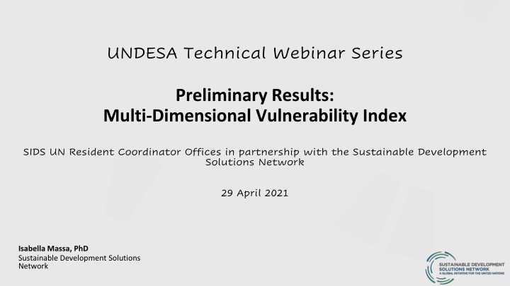 undesa technical webinar series
