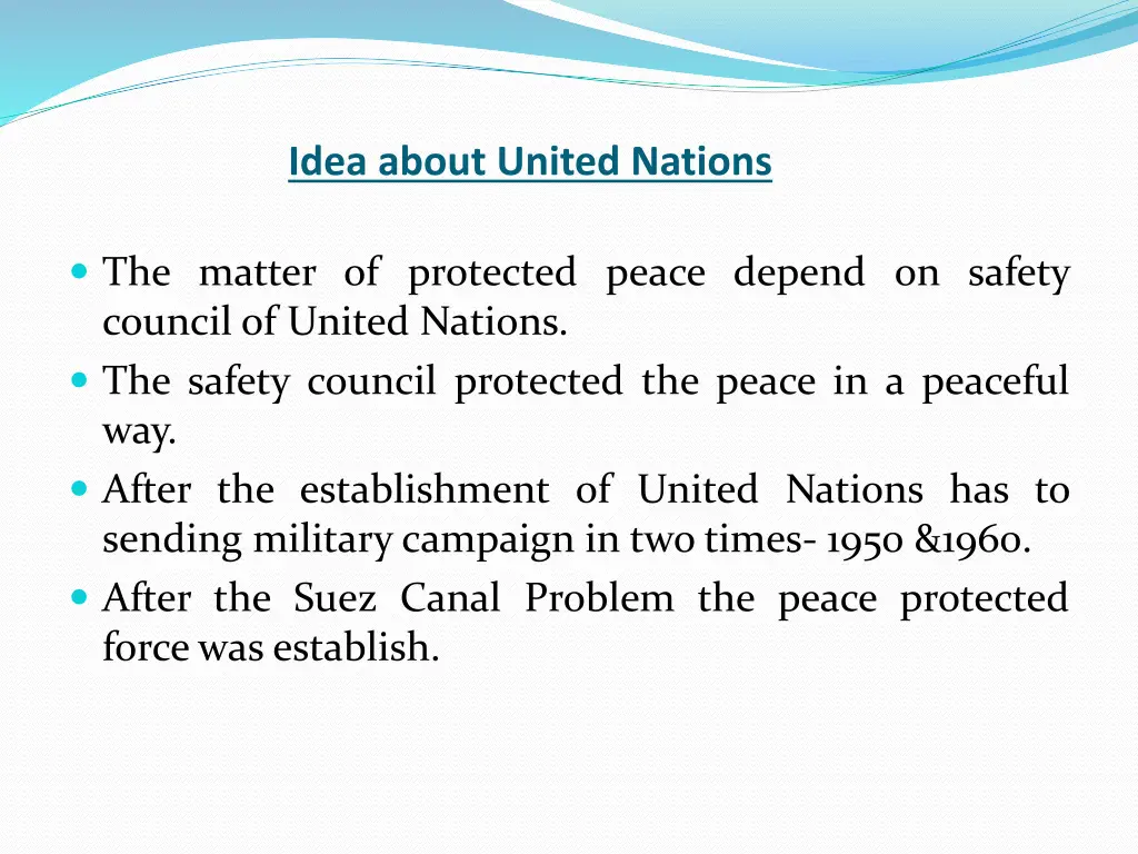 idea about united nations
