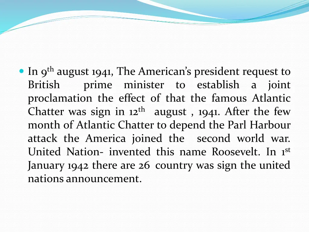 in 9 th august 1941 the american s president