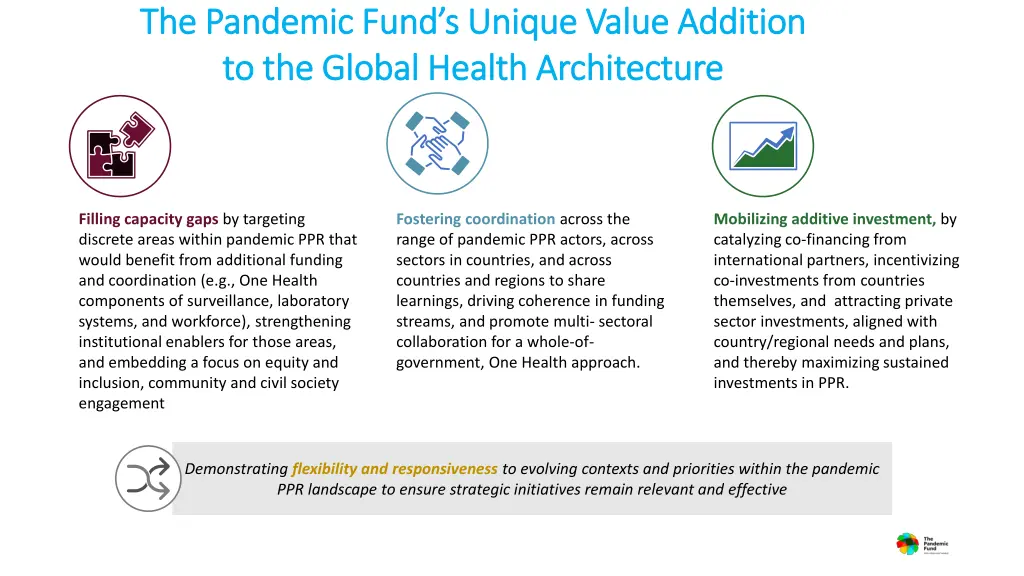 the pandemic fund s unique value addition