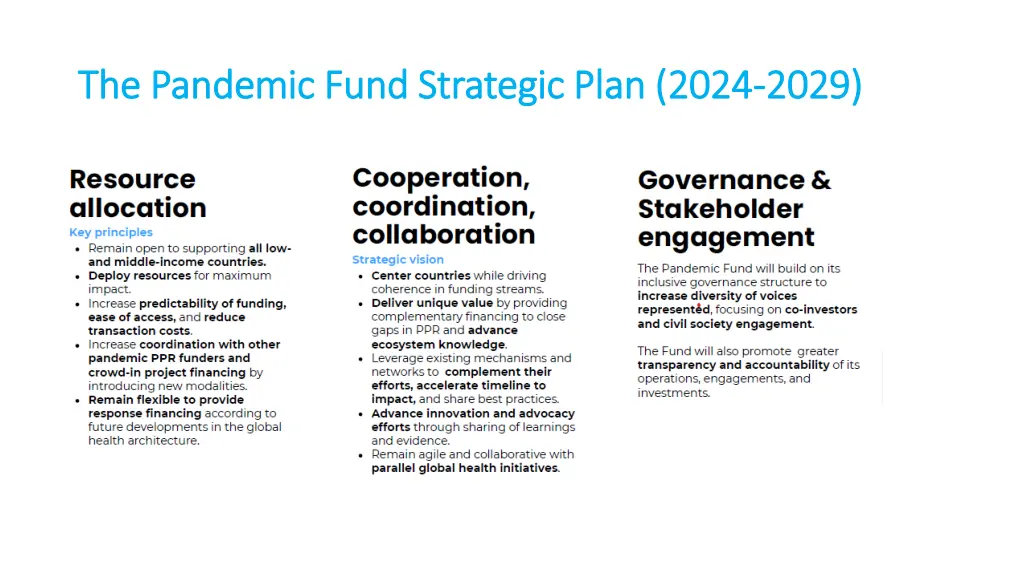 the pandemic fund strategic plan 2024 2