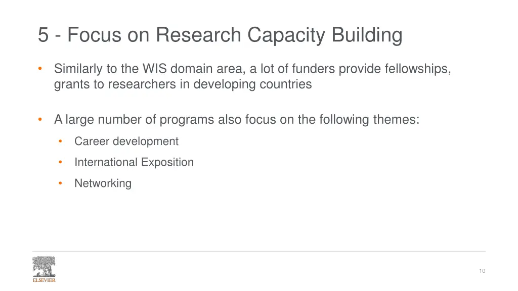 5 focus on research capacity building