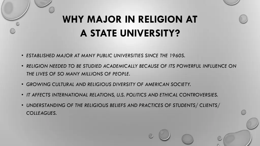 why major in religion at a state university