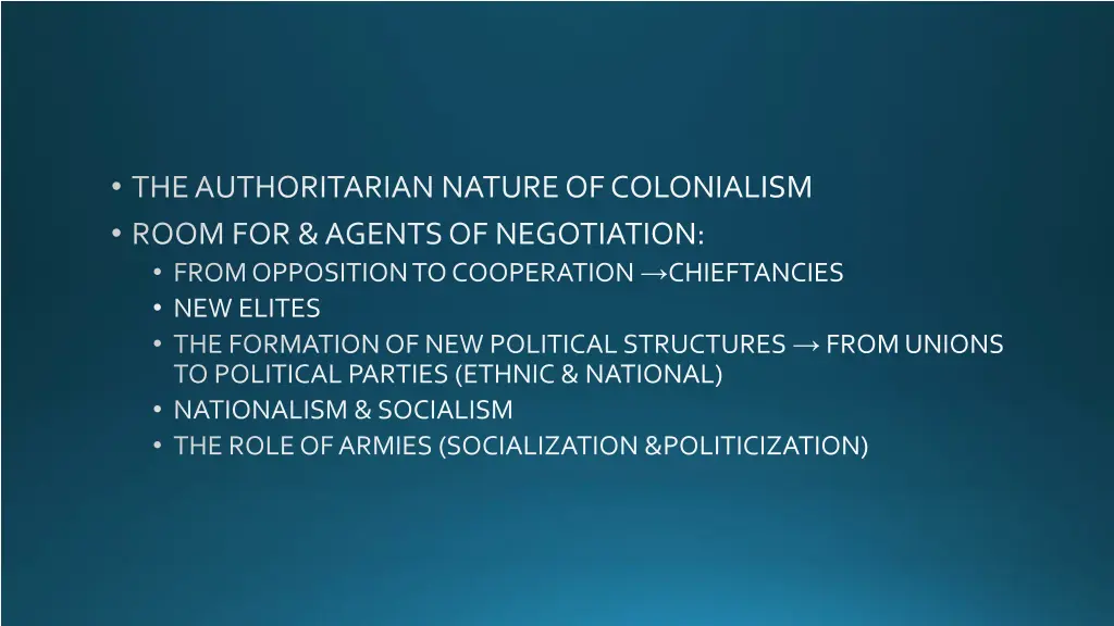 the authoritarian nature of colonialism room