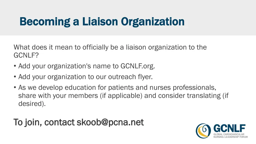 becoming a liaison organization becoming