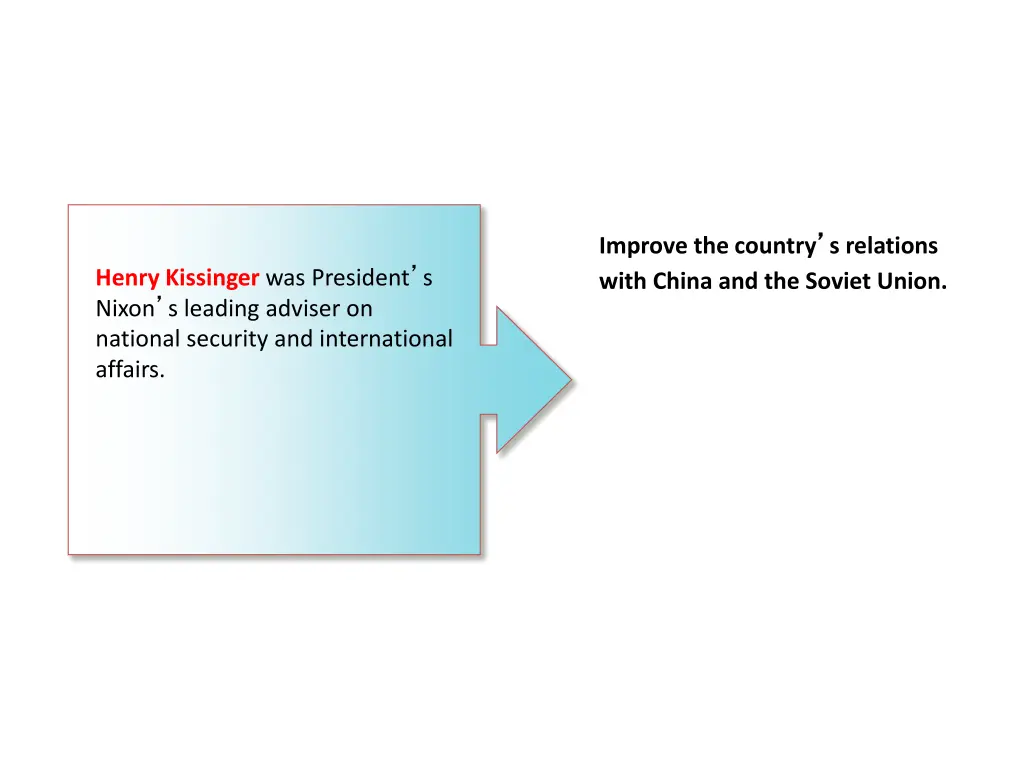 improve the country s relations with china