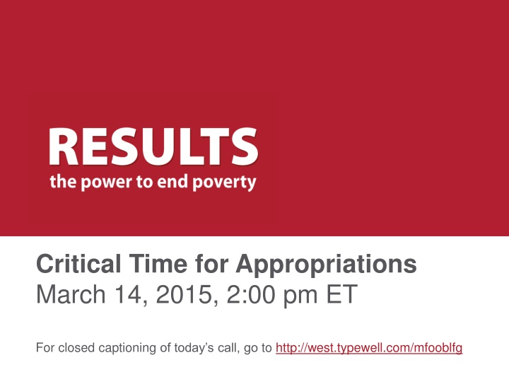 critical time for appropriations march 14 2015