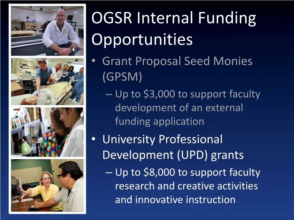 ogsr internal funding opportunities grant
