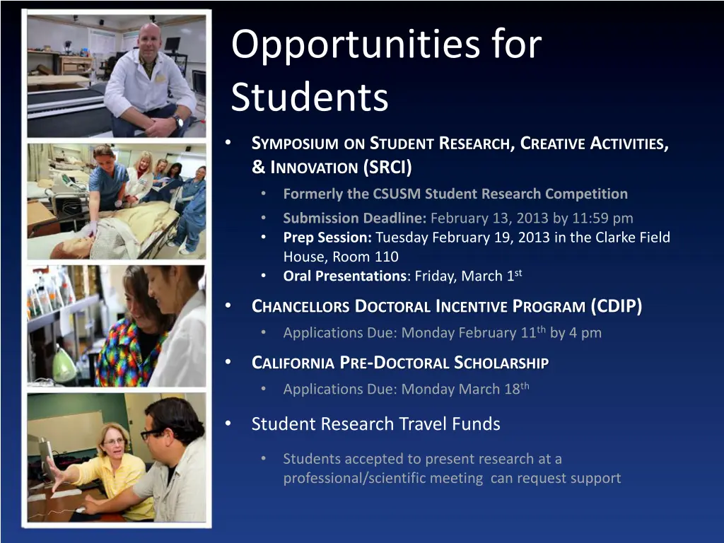 opportunities for students s ymposium on s tudent