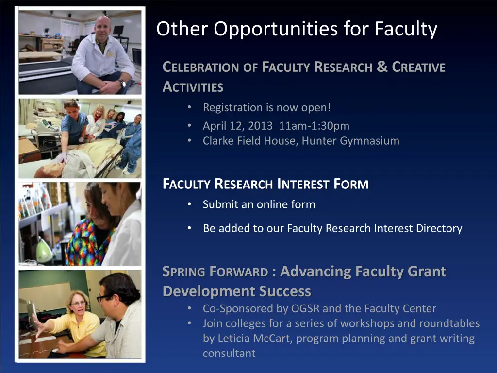other opportunities for faculty