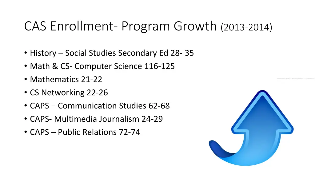 cas enrollment program growth 2013 2014