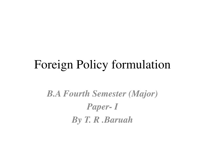 foreign policy formulation