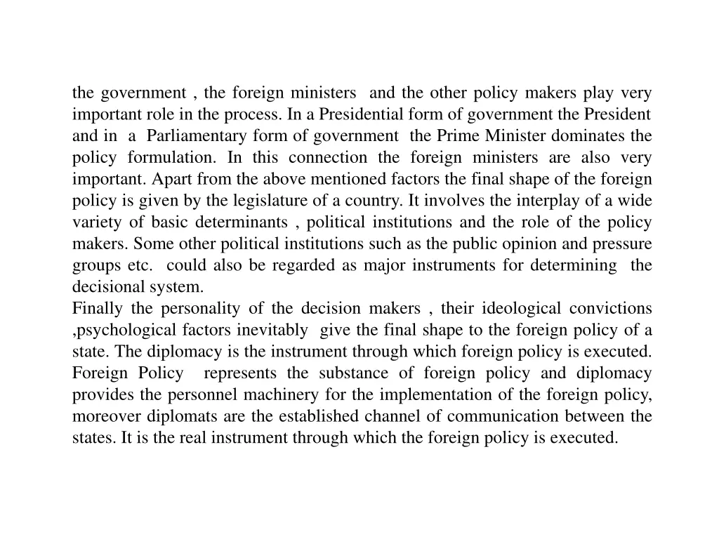 the government the foreign ministers