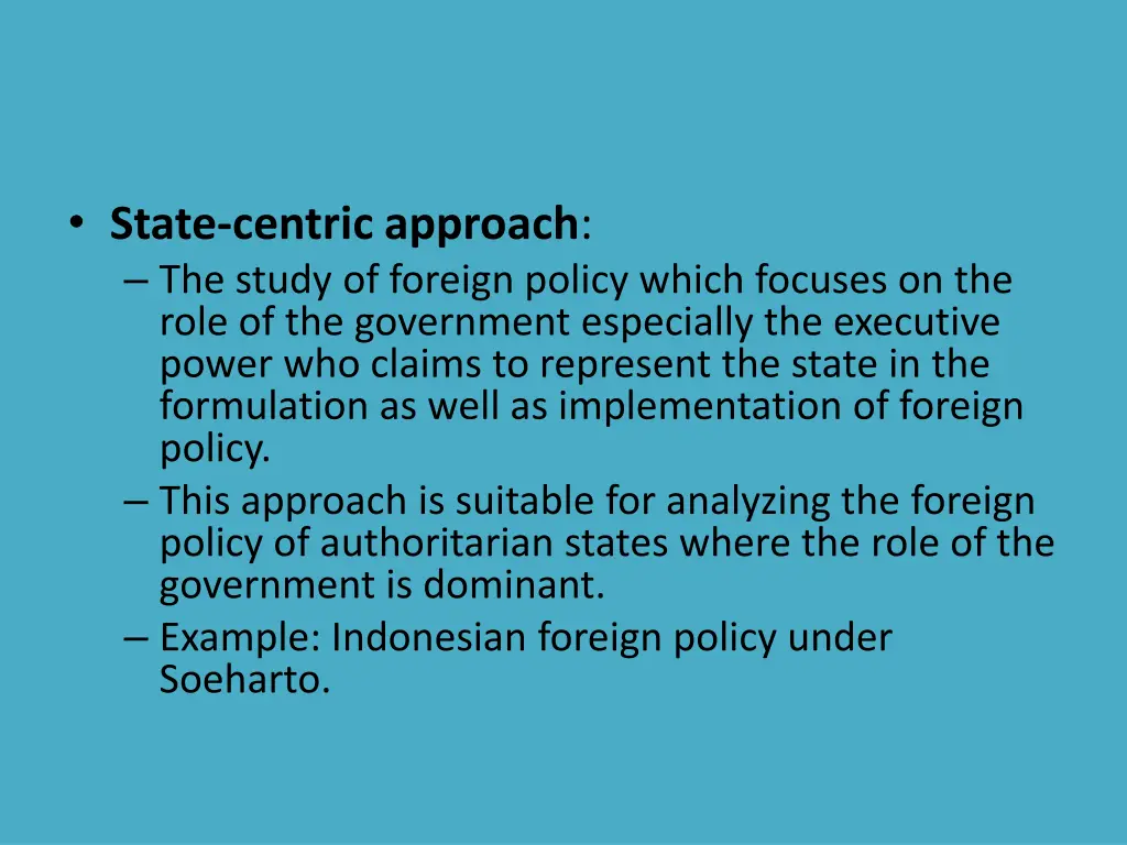state centric approach the study of foreign