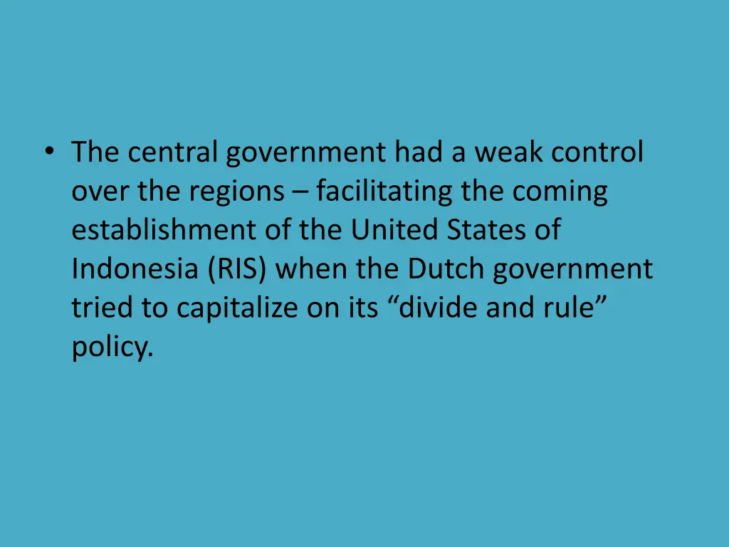 the central government had a weak control over